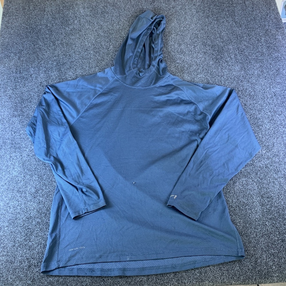 Al1ve Qwick-Dry Hoodie Mens XL (46-48) Blue Raglan Sleeve Pullover Performance